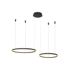 Подвесной светильник AZzardo HALO PENDANT 80+60 CCT BLUETOOTH BK + REMOTE CONTROL AZ4978