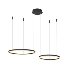 Подвесной светильник AZzardo HALO PENDANT 80+60 CCT BLUETOOTH BK + REMOTE CONTROL AZ4978