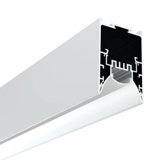 LED профиль серебряный подвесной+вставка черная "антиблик" с рассеивателем PC матовый диффузор, 2,5м KLOODI KLP5080 2.5