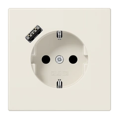 Розетка із з/к та USB-портом типу A, JUNG LS1520-18A сл. кістка