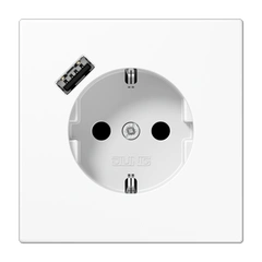 Розетка із з/к та USB-портом типу A, JUNG LS1520-18AWW білий