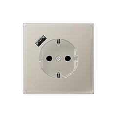 Розетка із з/к та USB-портом типу A, JUNG ES1520-18A Edelstahl