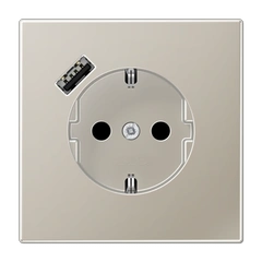 Розетка із з/к та USB-портом типу A, JUNG ES1520-18A Edelstahl