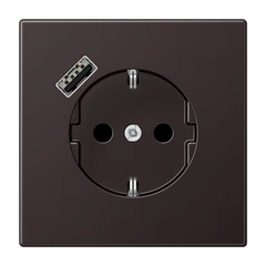 Розетка із з/к та USB-портом типу A, JUNG AL1520-18AD Dark