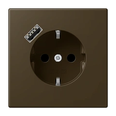 Розетка із з/к та USB-портом типу A, JUNG ME1520-18AAT латунь Antik