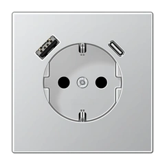 Розетка ж/у USB тип A + USB тип C, JUNG AL1520-15CA Алюминий