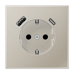 Розетка ж/у USB тип A + USB тип C, JUNG ES1520-15CA Edelstahl