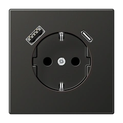 Розетка ж/у USB тип A + USB тип C, JUNG AL1520-15CAAN Антрацит