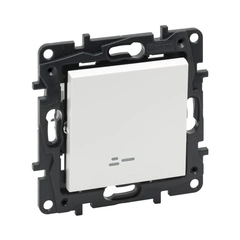 Переключатель 1-кл с подсветкой 10А клеммы Legrand NILOE STEP 863116 цвет белый