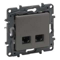 Розетка комп'ютерна 2XRJ45 CAT5e UTP Legrand NILOE STEP 863460 колір сталь