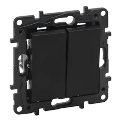 Выключатель 2-кл 10А клеммы Legrand NILOE STEP 863505 цвет черный