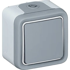 Выключатель кнопочный 1-кл IP55 10А, накладной "Legrand" Plexo - 69720, цвет серий.