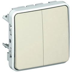Механизм переключателя 2-кл 10А IP55 "Legrand" Plexo - 69625, цвет белый