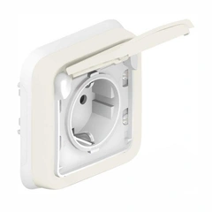 Механизм розетки с заземлением 16А IP55 "Legrand" Plexo - 69639, цвет белый