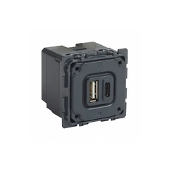 Розетка с двумя USB-разъемами тип A+ тип C 240V/5V 3000мА Legrand Celiane 67465