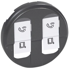 Накладка компьютерной розетки 2хRJ45 Legrand Celiane 67952 графит