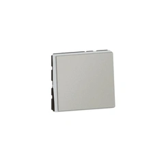 Вимикач кнопковий 2 модулі 6А 250В MOSAIC NEW 079240L колір алюміній