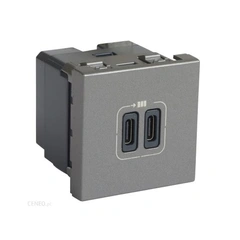 Розетка USB-Cх2 3,0A 15Вт 2 модулі MOSAIC 79390 колір алюміній
