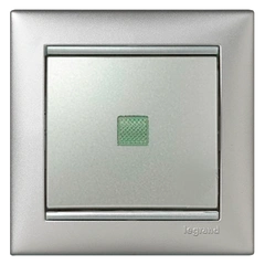 Выключатель 1-клавишный Legrand Valena 770110 цвет алюминий.
