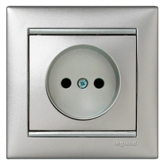Розетка без заземления Legrand Valena 770116, цвет алюминий