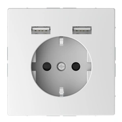 Розетка з 3/К та з 2 USB (2,4А) Merten D-Life, полярно білий
