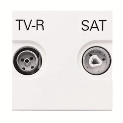 Розетка TV/R+SAT індивідуальна, 2 мод. N2251.3 BL , Zenit колір білий