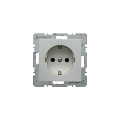 Розетка с с/у, с защитой от детей Berker для коллекций S.1/B.3/B.7 GLAS, цвет «полярно белый, матовый», 47231909