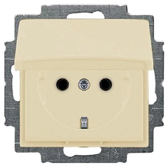 Розетка із заземленням з кришкою IP44 Basic 55 слонова кістка