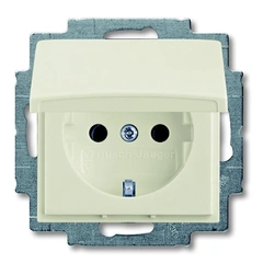 Розетка із заземленням з кришкою IP44 Abb Basic55 колір білий - «Chalet»