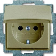 Розетка із заземленням з кришкою Basic 55 шампань 20 EUK-93-507