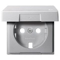 Накладка розетки із з/к та кришкою Merten SM MTN2341-0460 алюміній