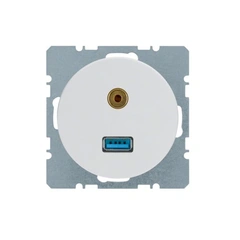 Розетка USB/3.5мм аудио, полярная белизна R.1, R.3, 3315392089