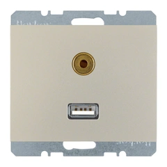 Розетка USB/3.5мм аудіо, нержавіюча сталь, «K.5» 3315397004