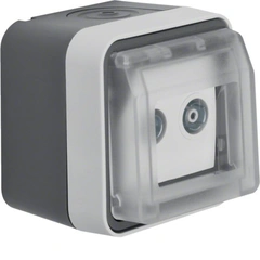 Розетка антенная, 2 выхода, раздельная, IP55, серий, W.1
