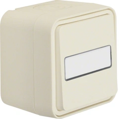 Переключатель, поле д/надписи, IP55, полярно белый, 10АX/250В W.1