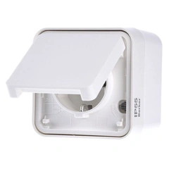 Розетка с ж/у IP55, полярно белый, 16А/250В W.1