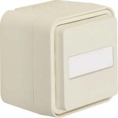 Розетка із з/к, поле д/напису, IP55, полярно білий, 16А/250В W.1