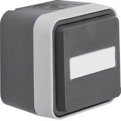Розетка із з/к, поле д/напису, IP55, сірий, 16А/250В W.1