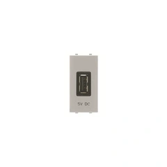 Розетка USB 1-мод. Abb Zenit, цвет серебристый