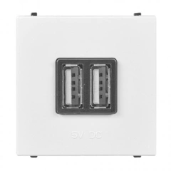 Розетка USB 2-мод. Abb Zenit, колір білий