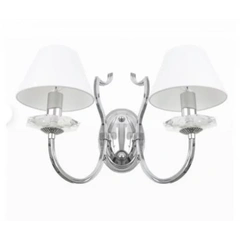 Бра CosmoLight RIGA W02779CH-WH з абажуром