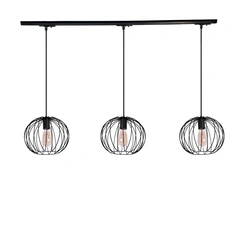 Трековий світильник на три плафони підвісний Track-3 Globe  TP270-1000-3 Black Atmolight