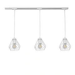 Трековий світильник на три плафони підвісний Track-3 Bevel TP165-1000-3 White Atmolight