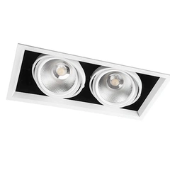 Карданний світильник Feron AL212 2x LED 30W біла рамка 29780