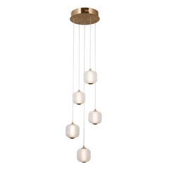 Люстра Italux PND-34362-5-HBR-OPAL Ganti Led 5x12W 3000K 1300Lm IP20 Gold