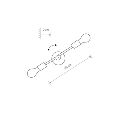 Бра Nowodvorski 6267 Sticks E27 2x60W IP20 Bl