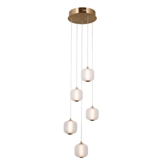 Люстра Italux PND-34362-5-HBR-OPAL Ganti Led 5x12W 3000K 1300Lm IP20 Gold