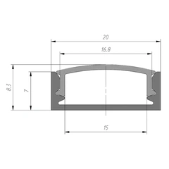 LED-профіль накладний ЛП20, 2 метра