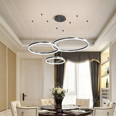 Підвісні Nestlight 240419-100003223 40 см + 60 см + 80 см / 130W / Срібний, Варіація: 40 см + 60 см + 80 см / 130W / Срібний