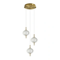 Підвісний світильник, люстра Italux PND-81418-3-BK-GD Corado LED 3x12W 3000K 1084Lm IP20 золотий